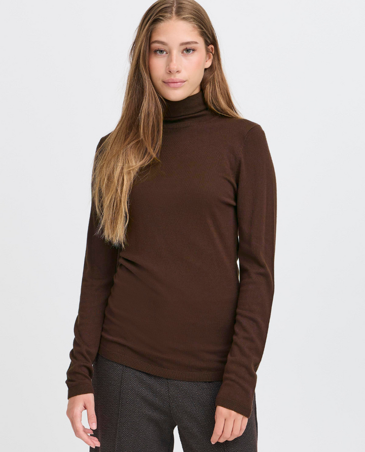 Ichi Mafa Coffee Brown Rollneck Knit