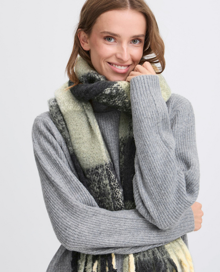Ichi Agge Rifle Green Check Scarf