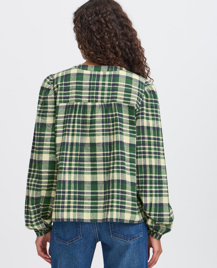 Ichi Tamanna Green Check Shirt