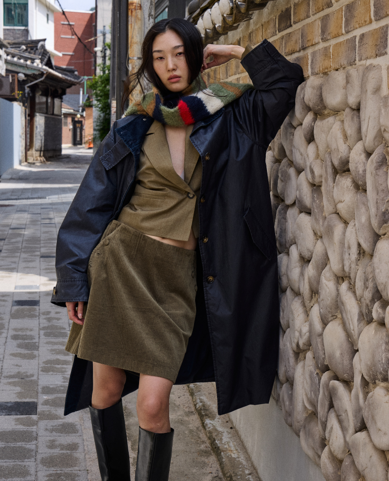 Ichi Laya Rifle Green Stripe Scarf
