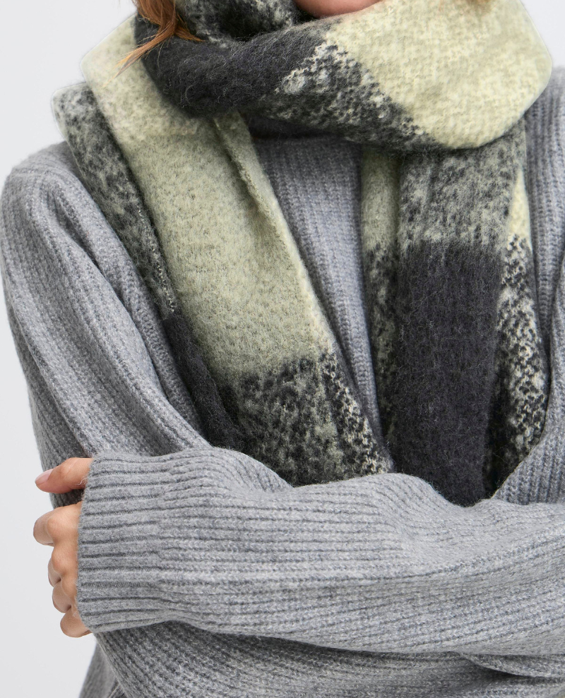 Ichi Agge Rifle Green Check Scarf