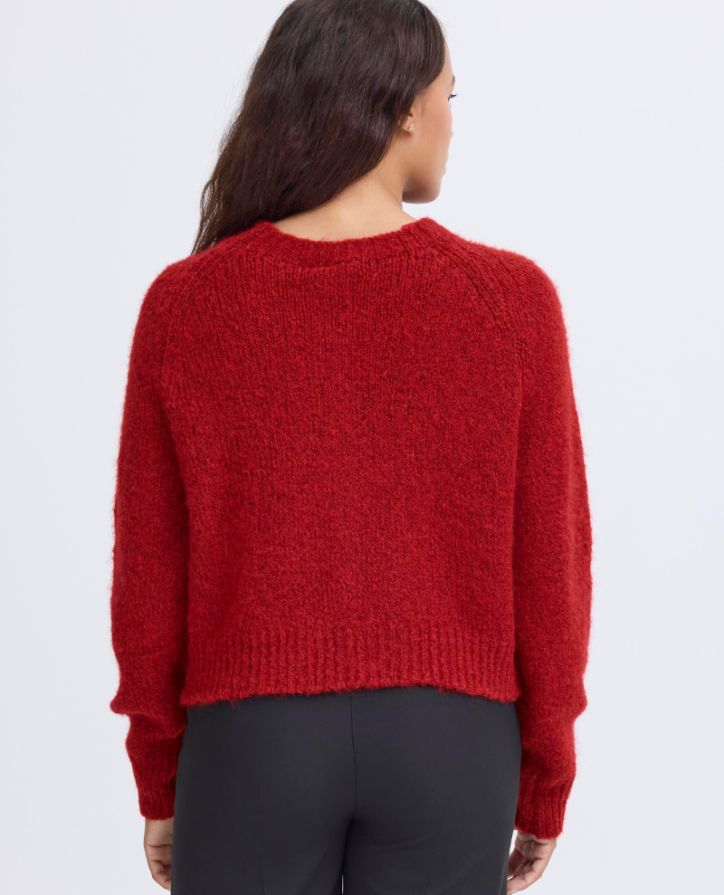 Ichi Belablue Red Cardigan