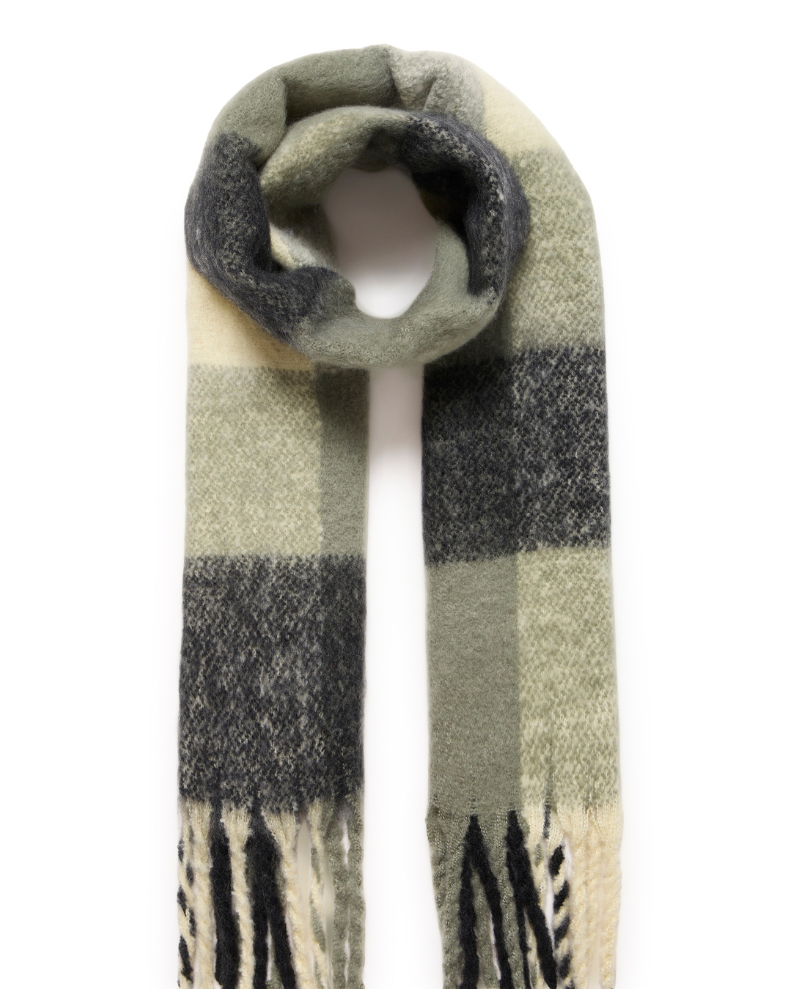 Ichi Agge Rifle Green Check Scarf