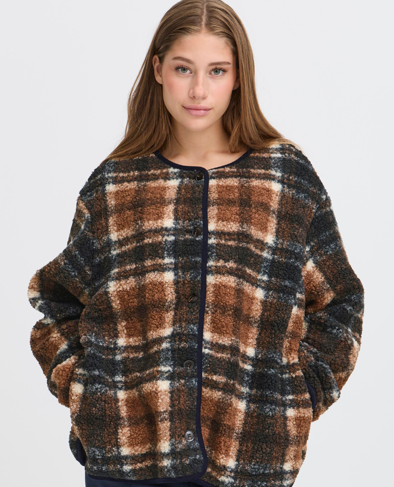Ichi Kolira Navy Check Jacket