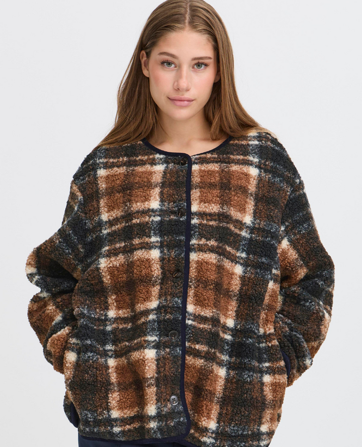 Ichi Kolira Navy Check Jacket