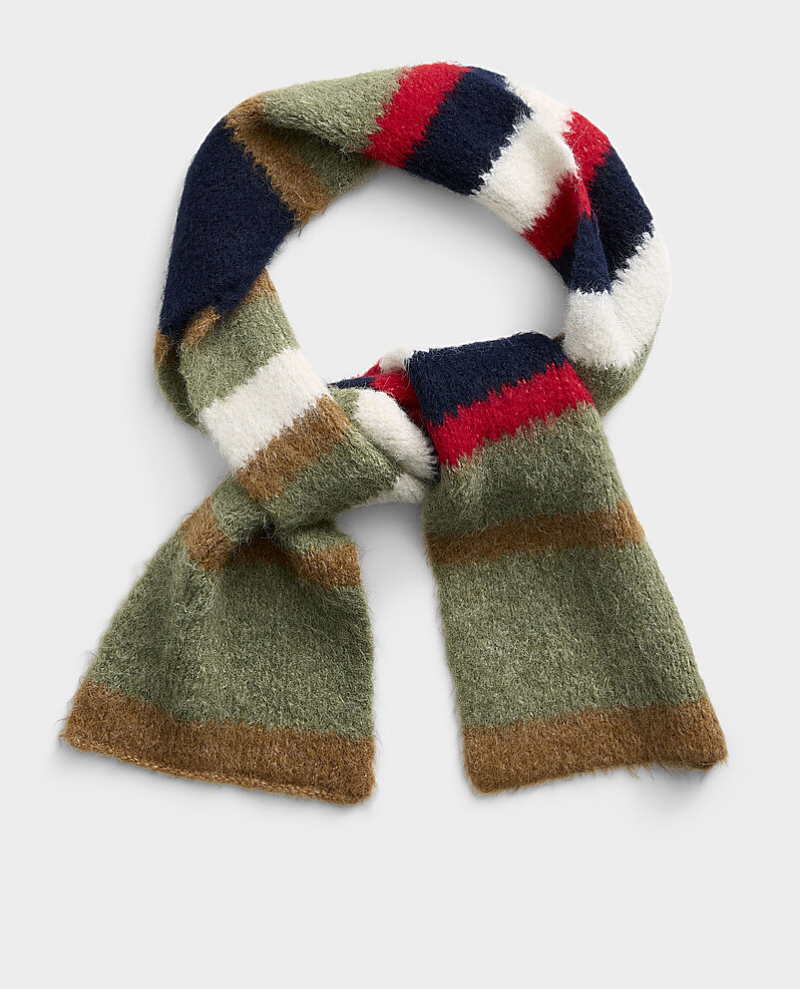 Ichi Laya Rifle Green Stripe Scarf