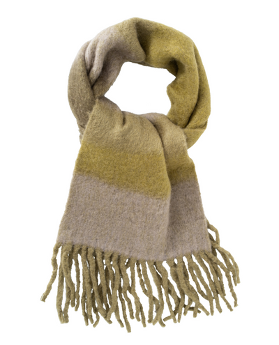 Yaya Army Green Colourblock Scarf