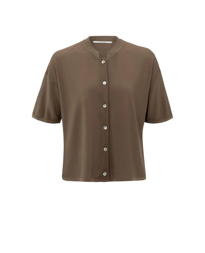 Yaya Caribou Brown Short Sleeve Cardigan