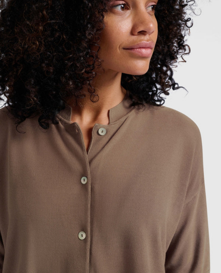 Yaya Caribou Brown Short Sleeve Cardigan