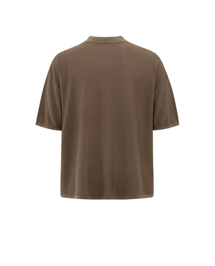 Yaya Caribou Brown Short Sleeve Cardigan