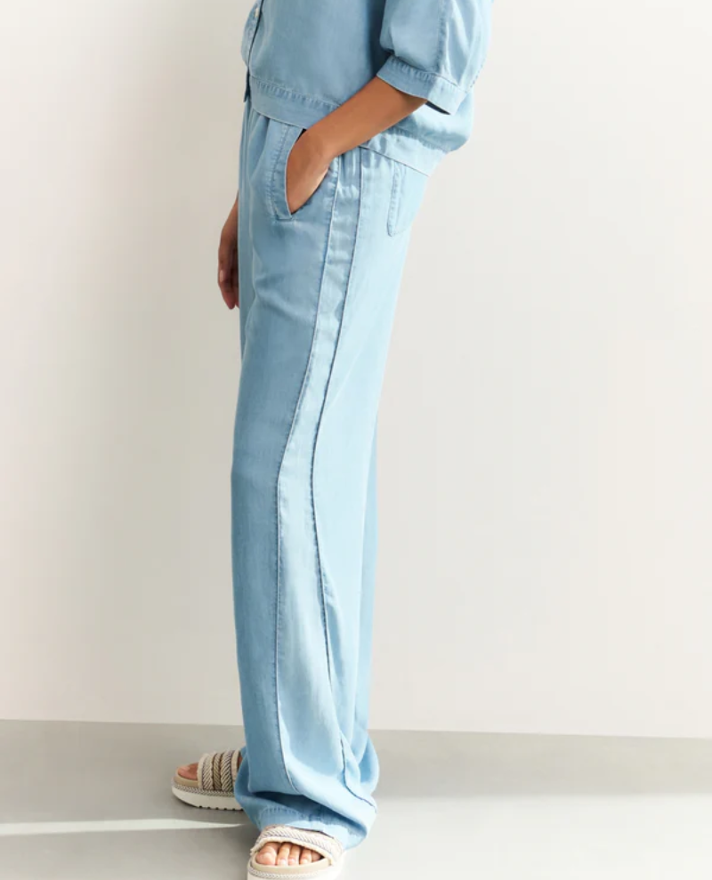 Yaya Chambray Wide Leg Trousers