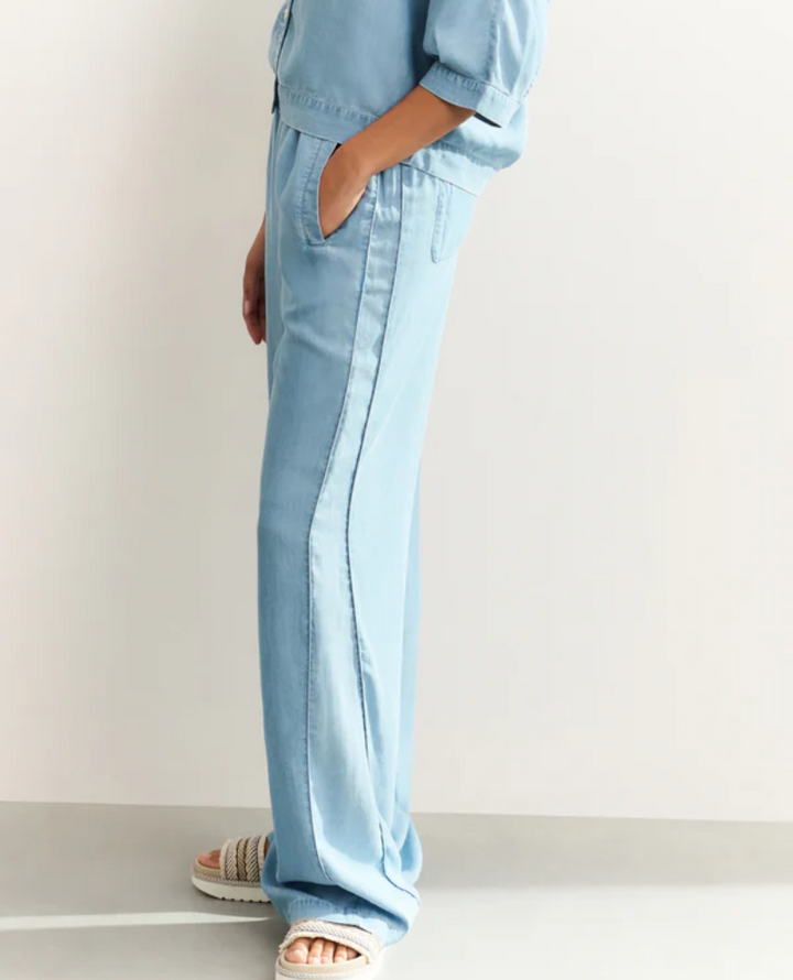 Yaya Chambray Wide Leg Trousers