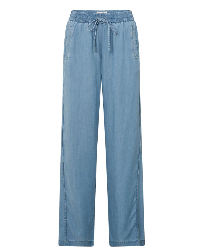 Yaya Chambray Wide Leg Trousers