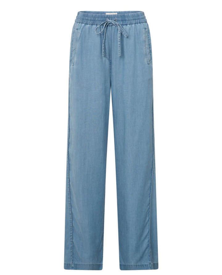Yaya Chambray Wide Leg Trousers