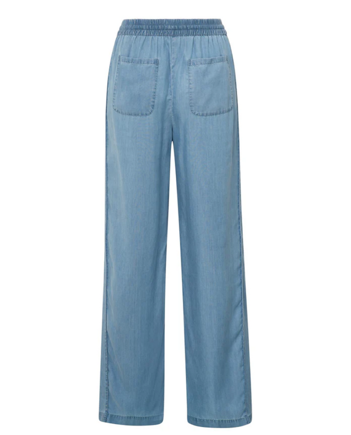 Yaya Chambray Wide Leg Trousers