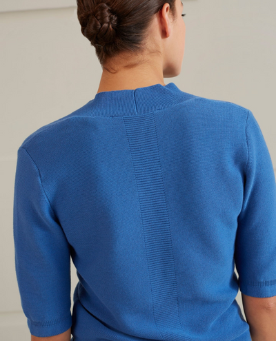 Yaya Bright Cobalt Blue Short Sleeve Knit