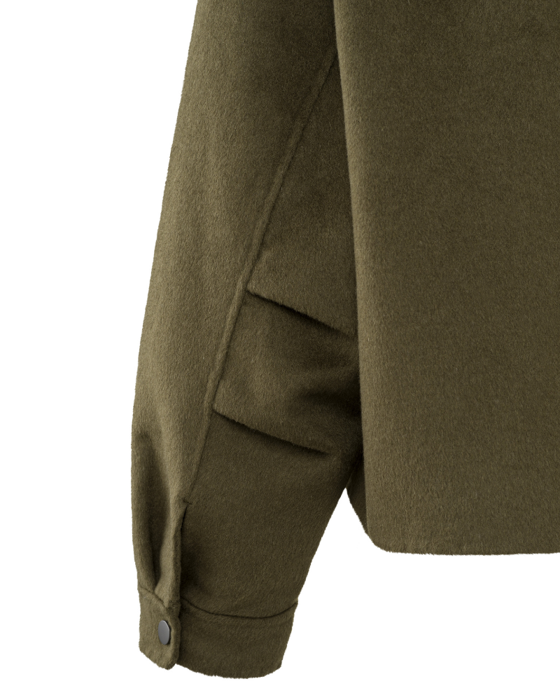 Yaya Dark Army Green Wool Mix Jacket