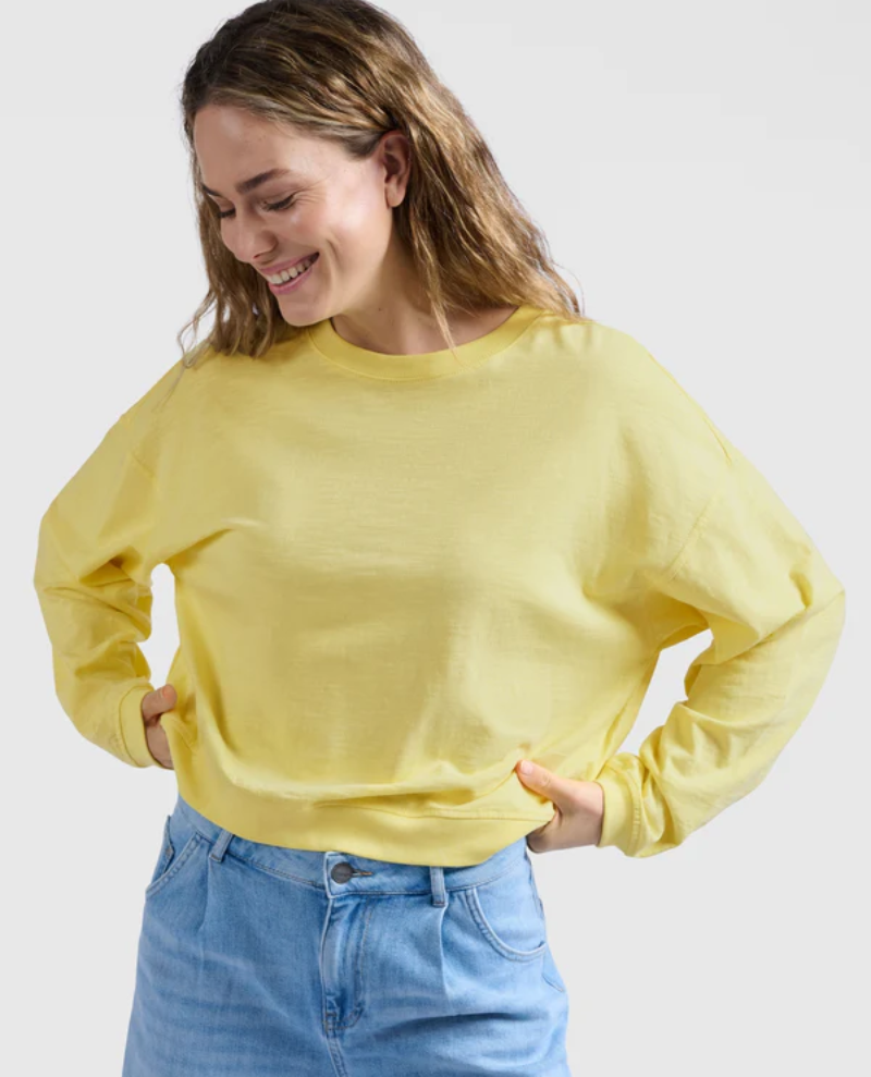 Yaya Lemon Yellow Slub Sweatshirt