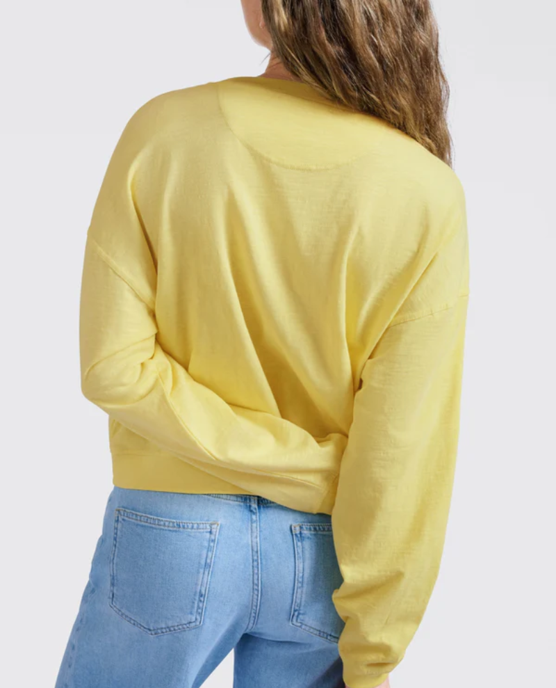 Yaya Lemon Yellow Slub Sweatshirt