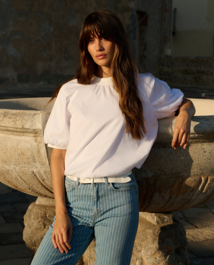 Yaya White Puffed T-Shirt