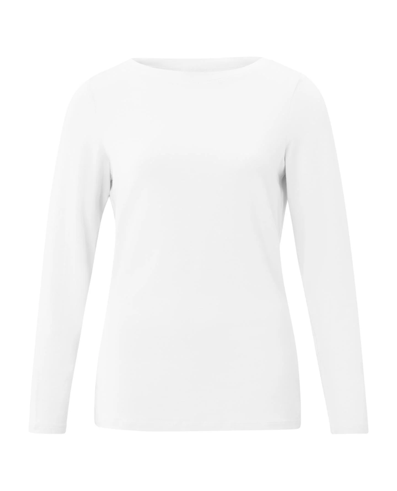 Yaya Boatneck White Long Sleeve T-Shirt