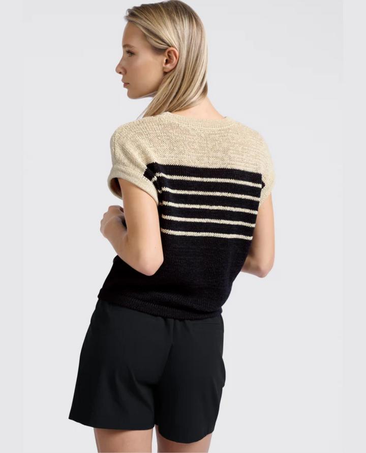 Yaya Summer Sand Stripe Sweater Vest Knit