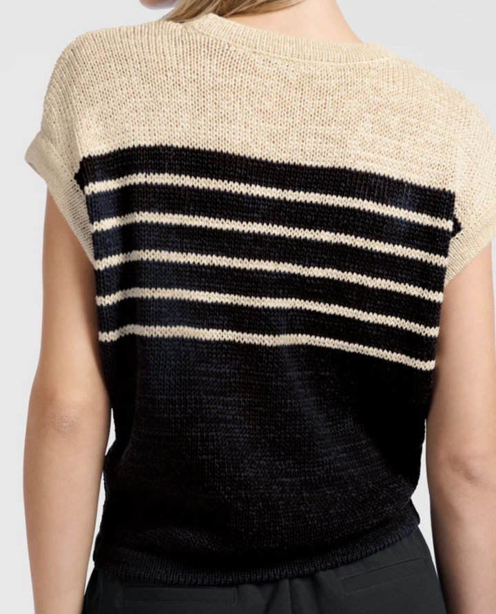 Yaya Summer Sand Stripe Sweater Vest Knit
