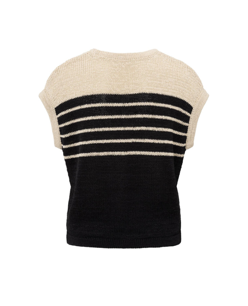 Yaya Summer Sand Stripe Sweater Vest Knit