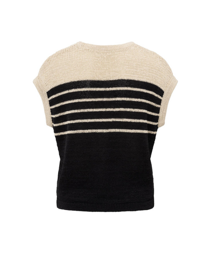 Yaya Summer Sand Stripe Sweater Vest Knit