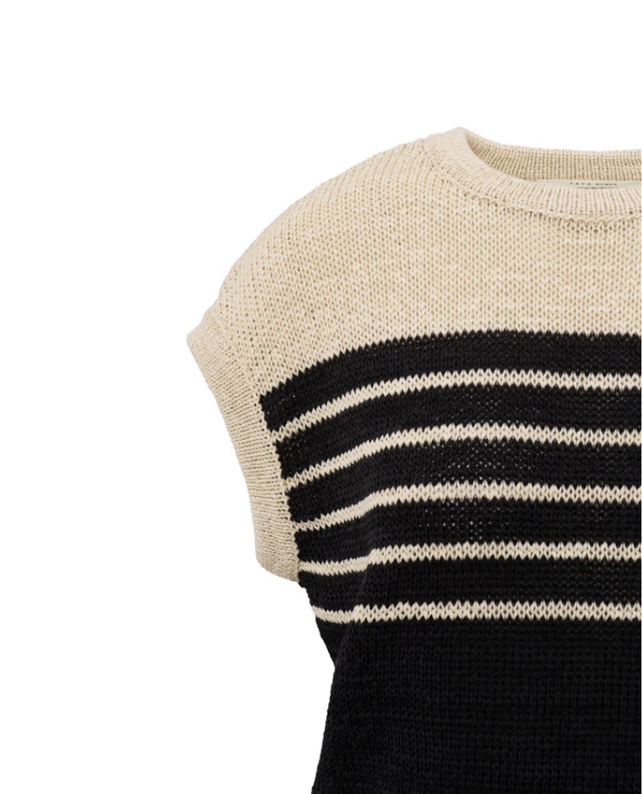 Yaya Summer Sand Stripe Sweater Vest Knit