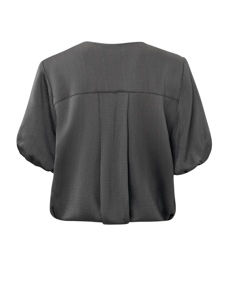 Yaya Magnet Grey Blouson Top