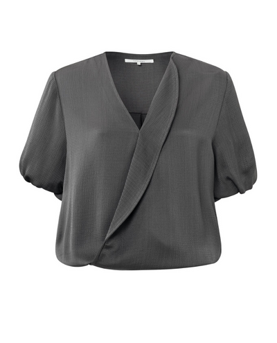 Yaya Magnet Grey Blouson Top