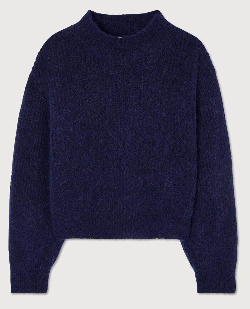 american vintage navy blue ladies pullover sweater 