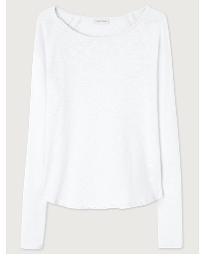 american vintage white long sleeved sonoma t-shirt top with long sleeves and a round neck 