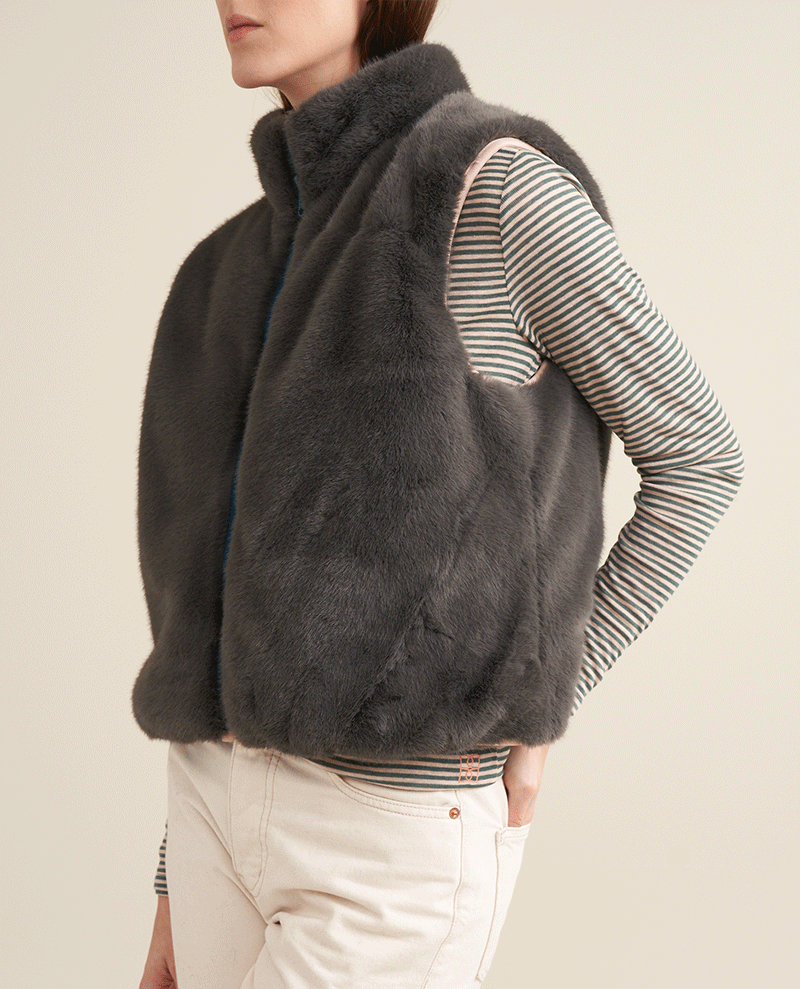 Bellerose Hansel Turquoise Reversible Gilet