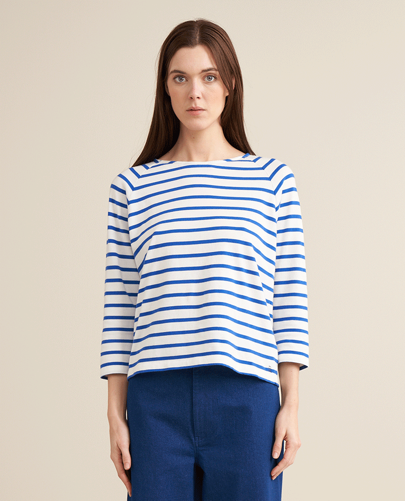Bellerose Maow Blue Stripe T-Shirt