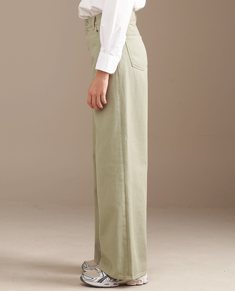 Bellerose Parthe Thyme Green Wide Leg Jeans