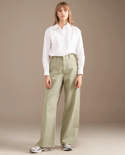 Bellerose Parthe Thyme Green Wide Leg Jeans