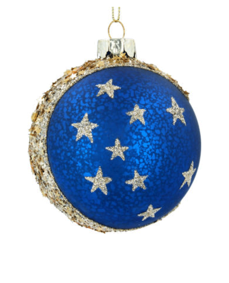 Gisela Graham Antique Blue Moon Bauble