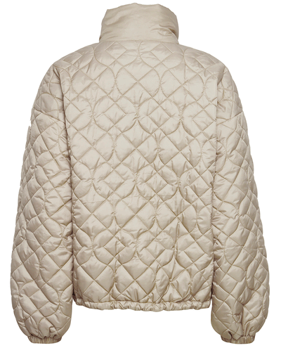 golden beige shower proof quilted women's short autumn jacket 