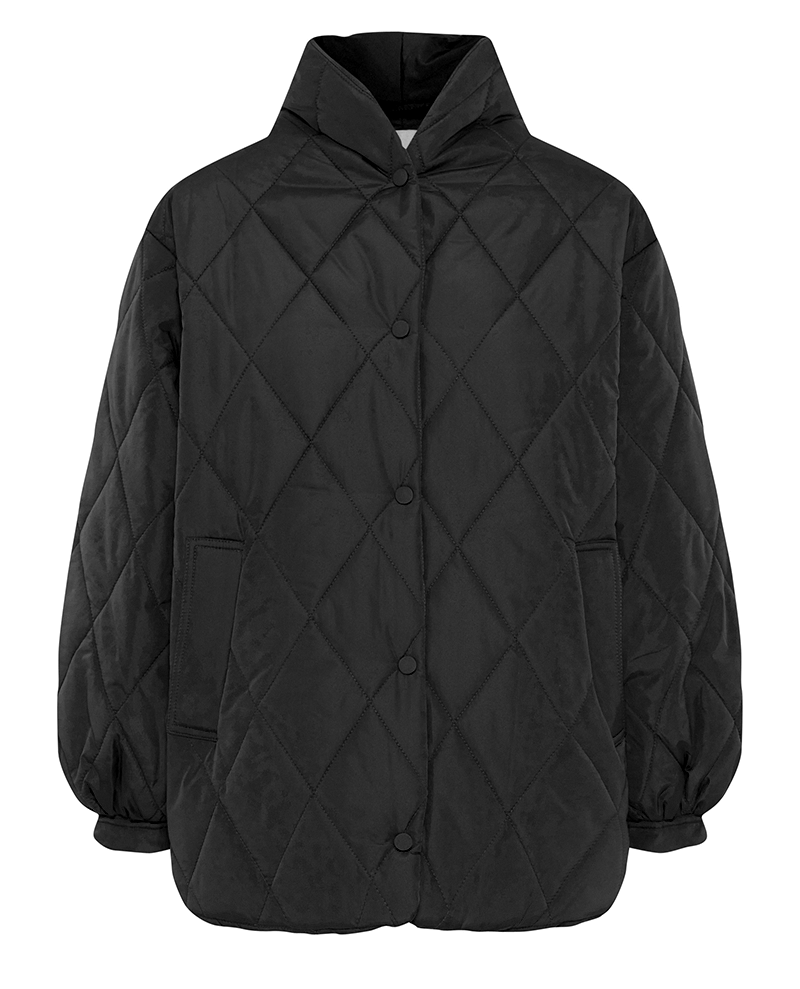 black diamond quilted padded ladies short winter coat 
