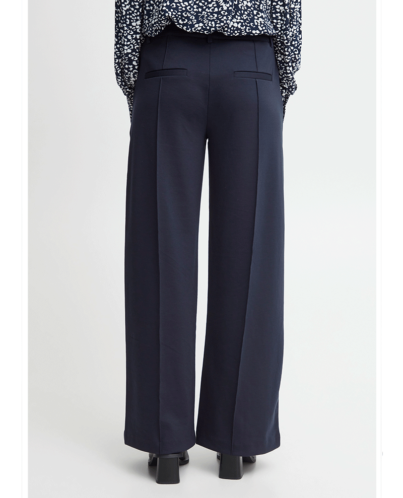 Ichi Kate Office Navy Trousers - Biscuit Clothing Ltd