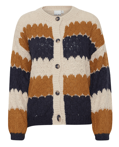 navy and brown striped knitted womens slouchy cardigan 