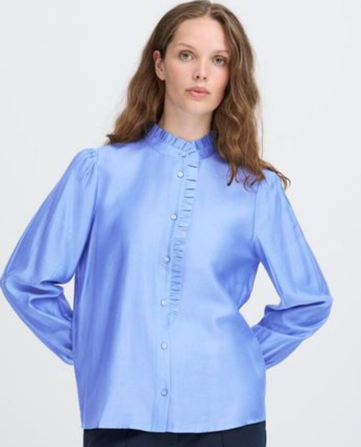 Ichi Karlani Blue Ruffle Shirt