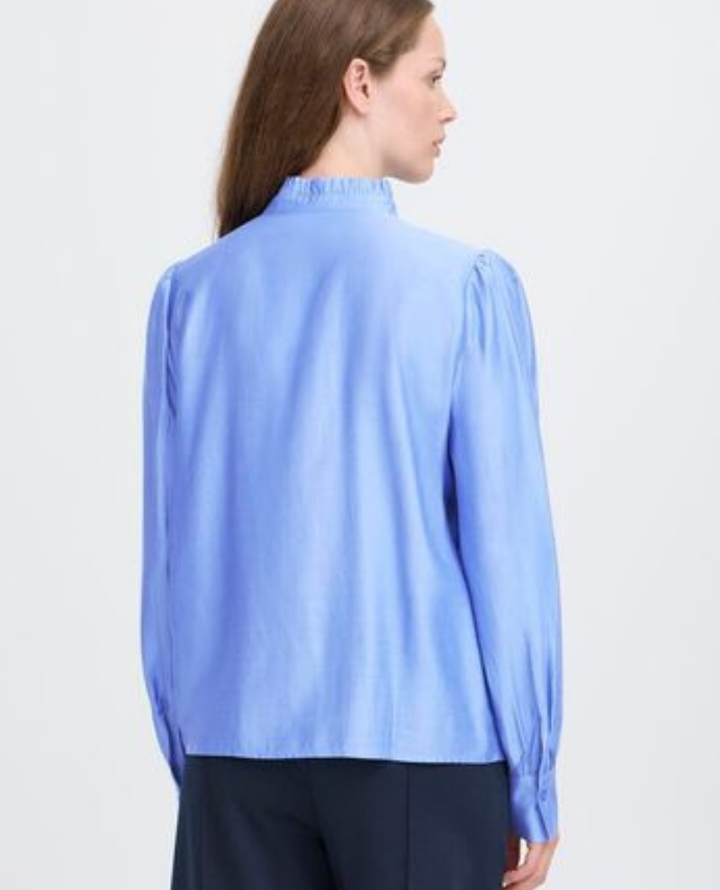 Ichi Karlani Blue Ruffle Shirt
