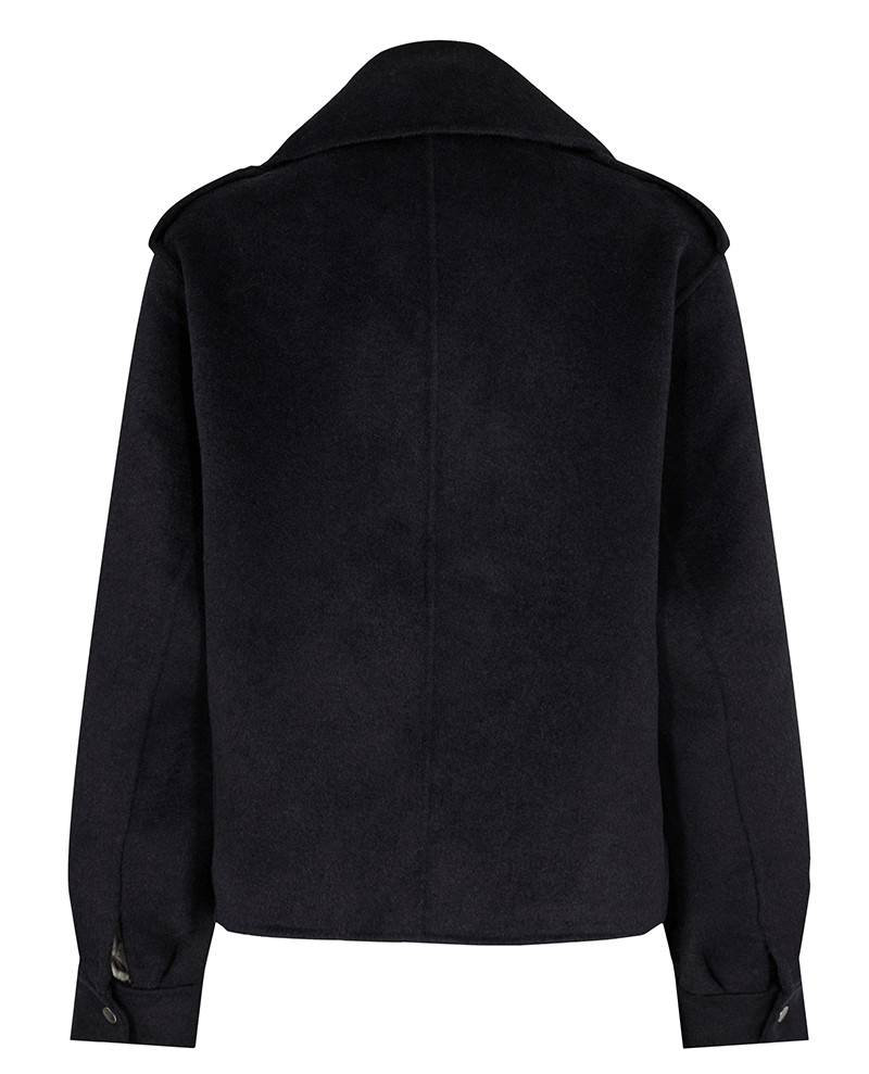 Levete Room Owa ladies woollen Dark Navy Short autumn Jacket