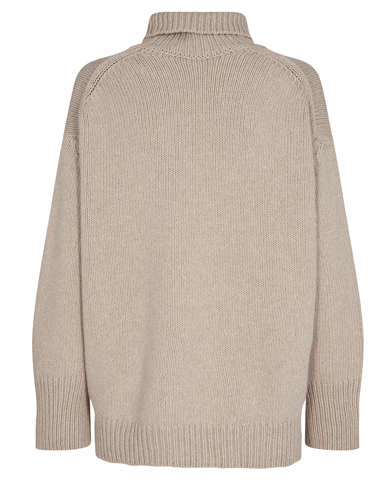 levete room womens oversized biscuit brown cashmere knitted woolly rollneck pullover