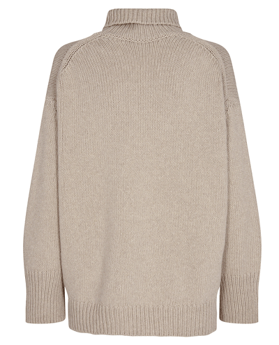 levete room womens oversized biscuit brown cashmere knitted woolly rollneck pullover