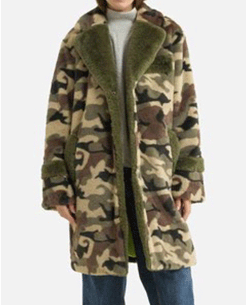 Oakwood Cyber Camo Faux Fur Coat