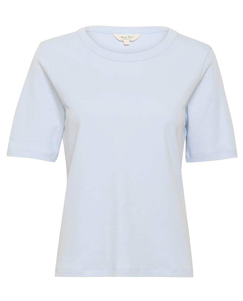 part two ratana heather blue round neck t-shirt womens